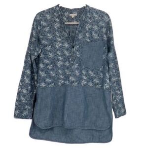 Gap Blue Cotton Tunic Shirt Top(Size Medium)
